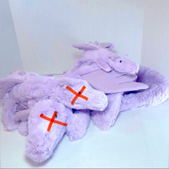 BNWT JellyCat Lavender Dragon Small 17” with tail unfurled, 13” with tail furled - Picture 5 of 15